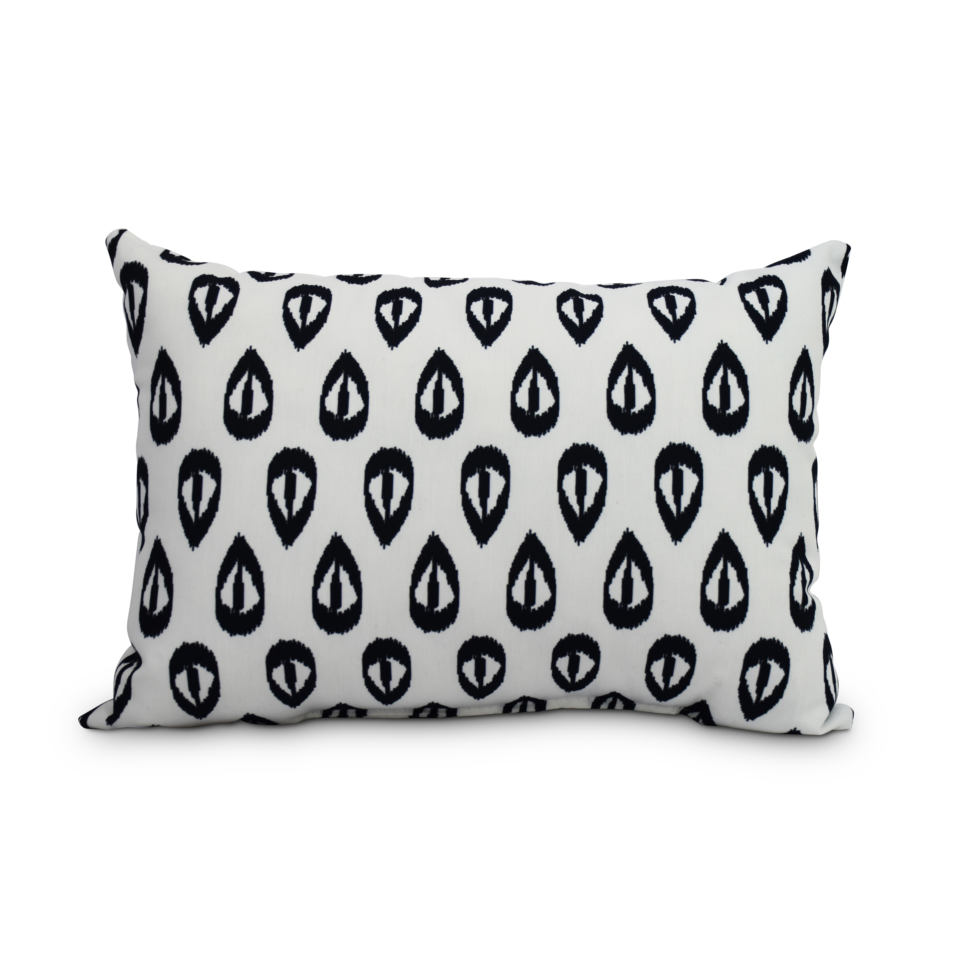 Simply Daisy, 14" x 20" Ikat Tears Navy Blue Decorative Ikat Outdoor Throw Pillow