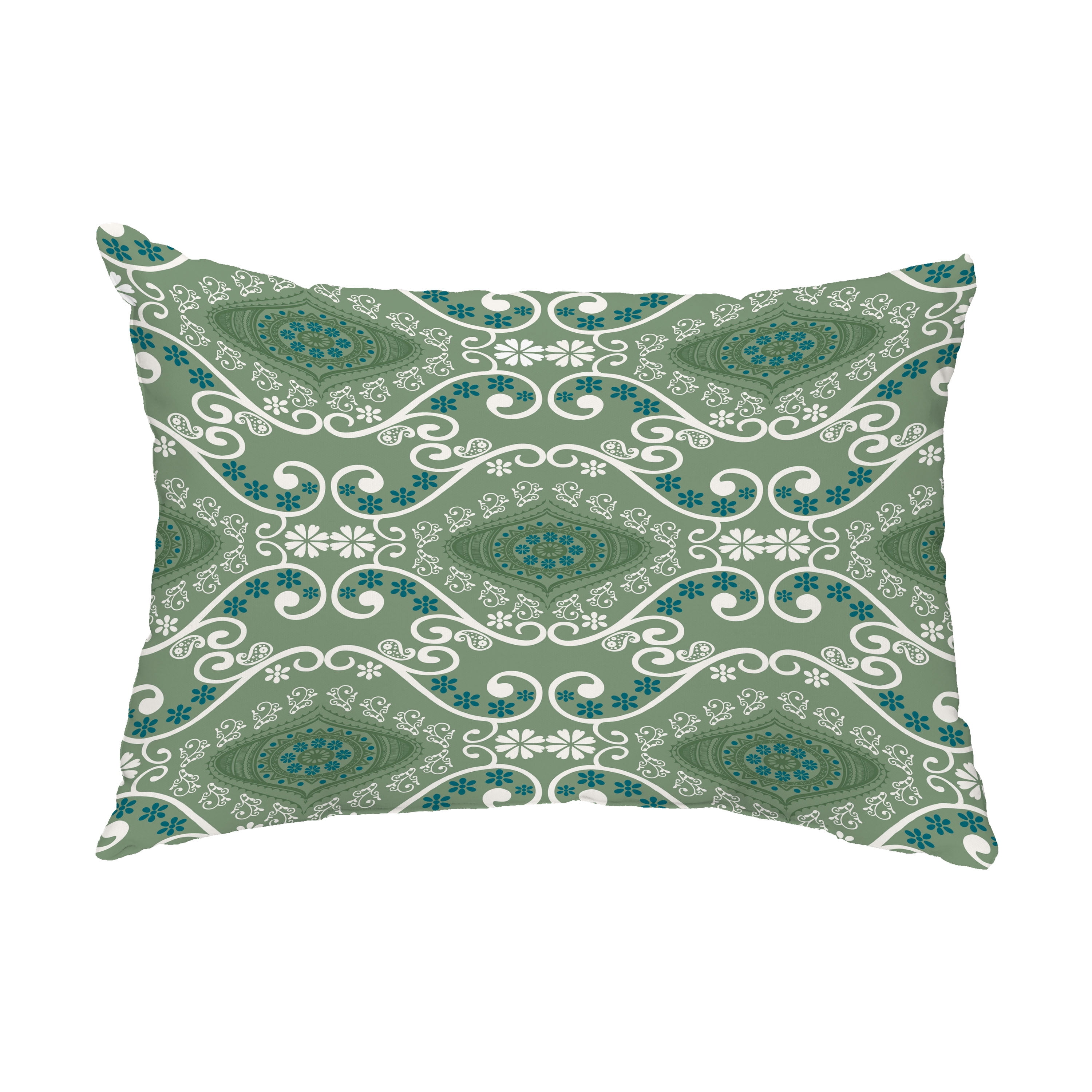 Simply Daisy, 14" x 20" Illuminate Green Decorative Abstract Outdoor Throw Pillow