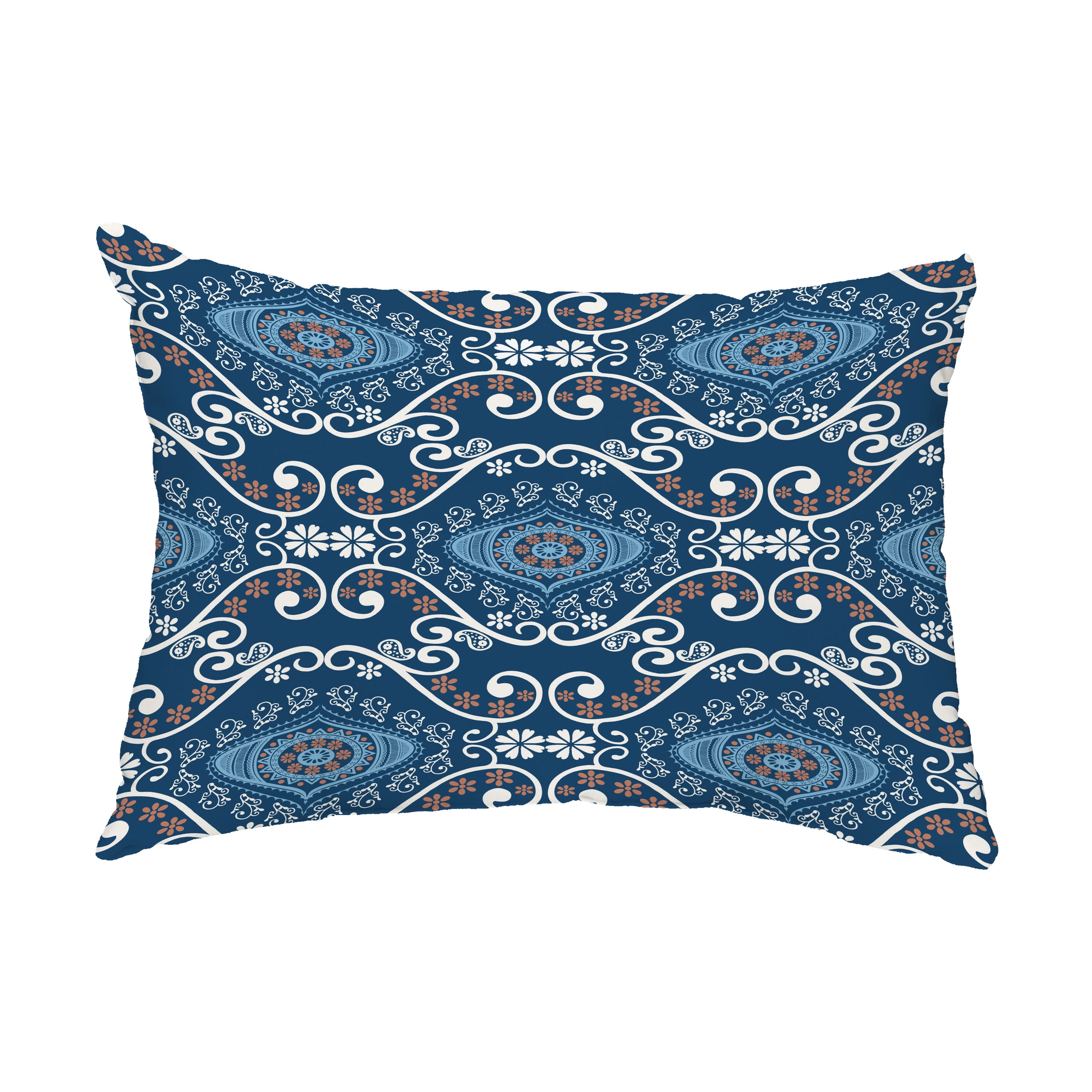Simply Daisy, 14" x 20" Illuminate Navy Blue Decorative Abstract Outdoor Throw Pillow