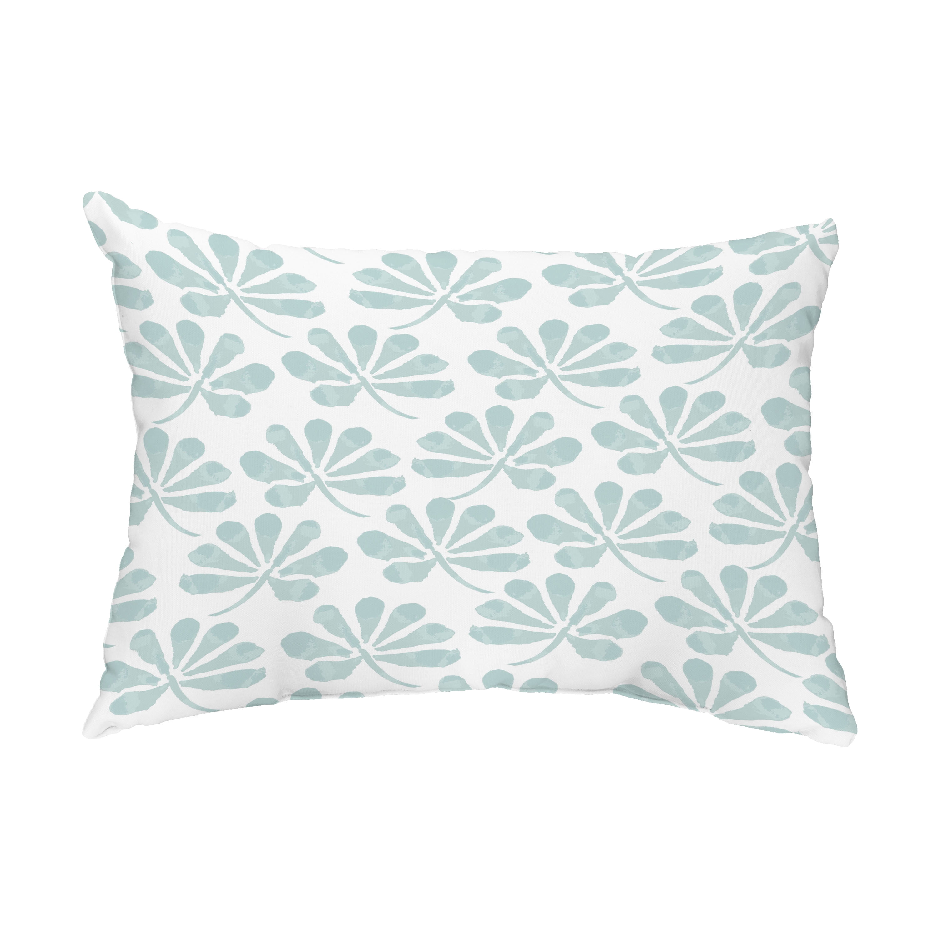 Simply Daisy, 14" x 20" Ina Blue Floral Decorative Outdoor Pillow