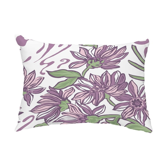 Simply Daisy, 14" x 20" Iona Purple Floral Decorative Outdoor Pillow