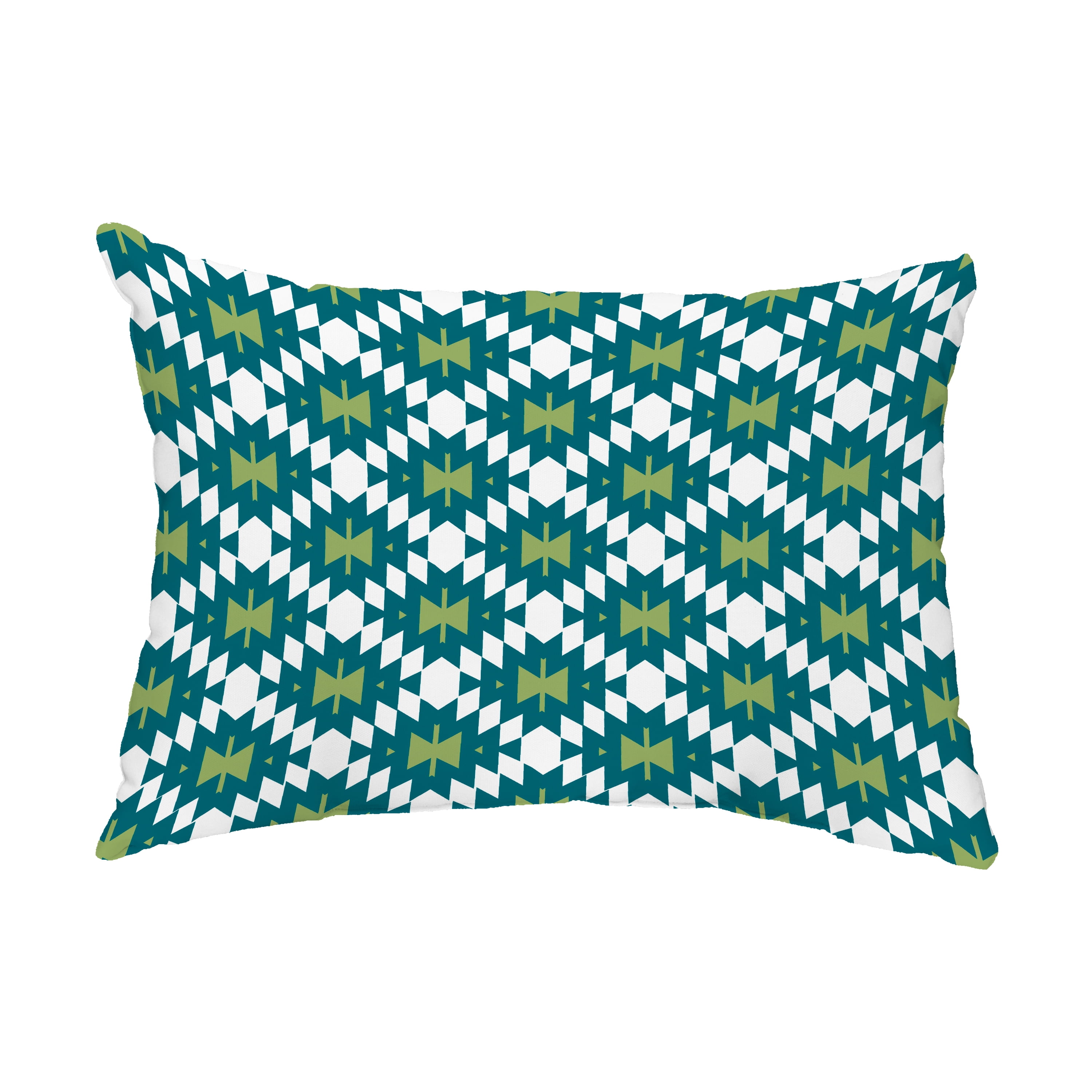 Simply Daisy, 14" x 20" Jodhpur Kilim 2 Teal Decorative Abstract Outdoor Throw Pillow