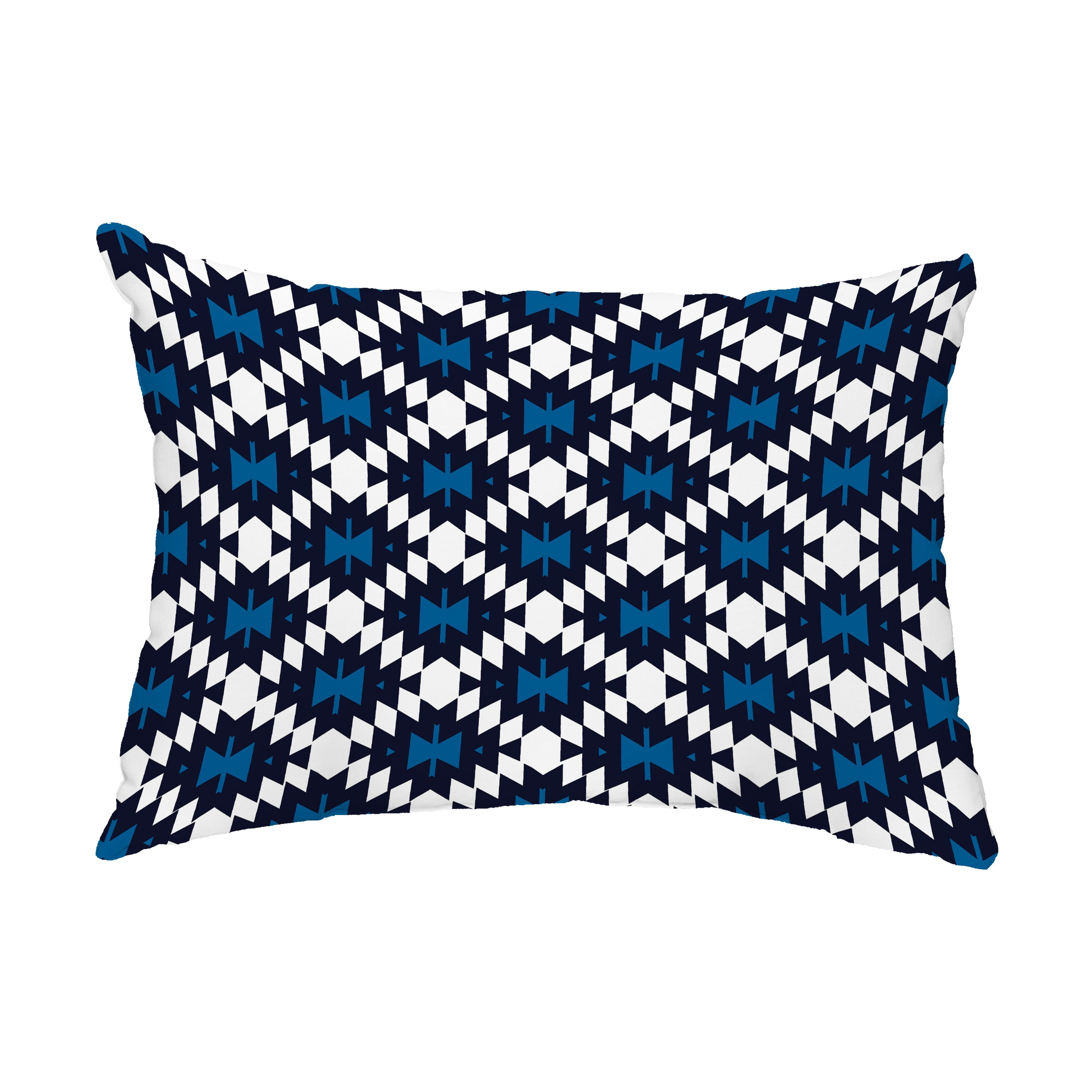 Simply Daisy, 14" x 20" Jodhpur Kilim Navy Blue Decorative Abstract Outdoor Throw Pillow