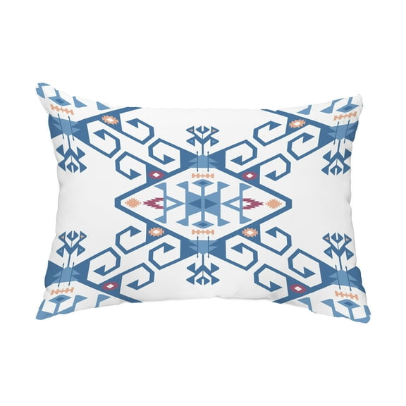 Simply Daisy, 14" x 20" Jodhpur Medallion 2 Blue Decorative Abstract Outdoor Throw Pillow