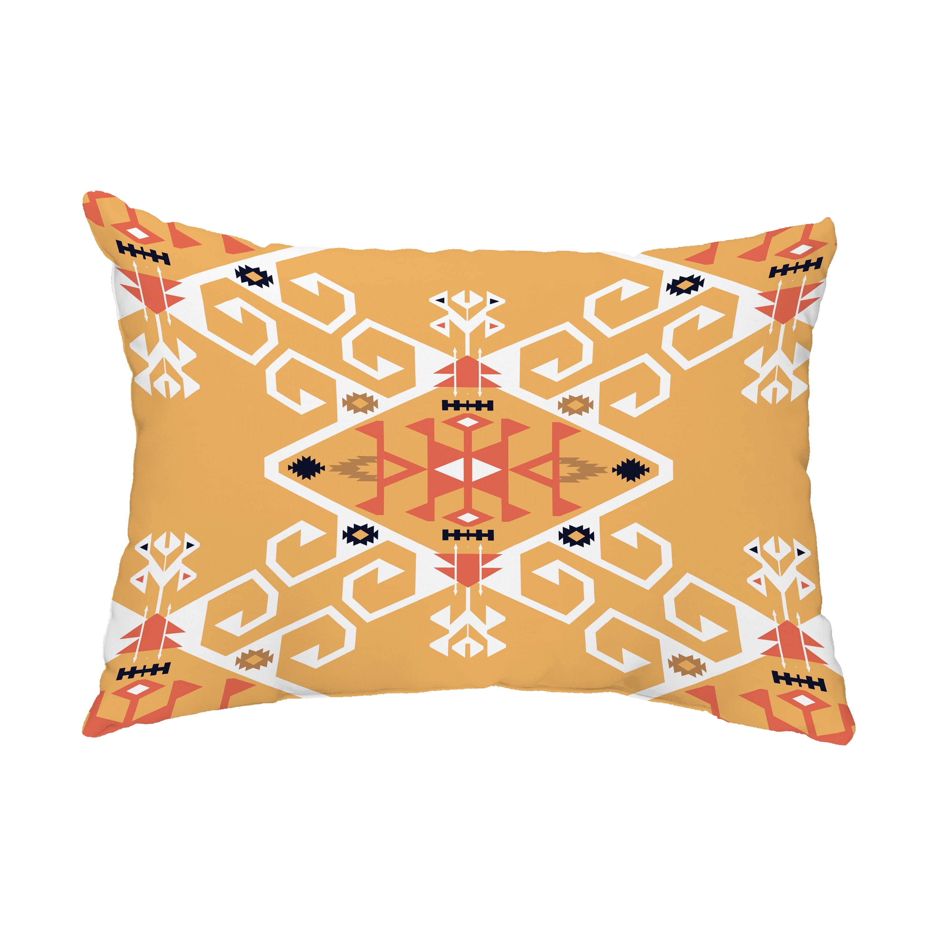 Simply Daisy, 14" x 20" Jodhpur Medallion Gold Decorative Abstract Outdoor Throw Pillow