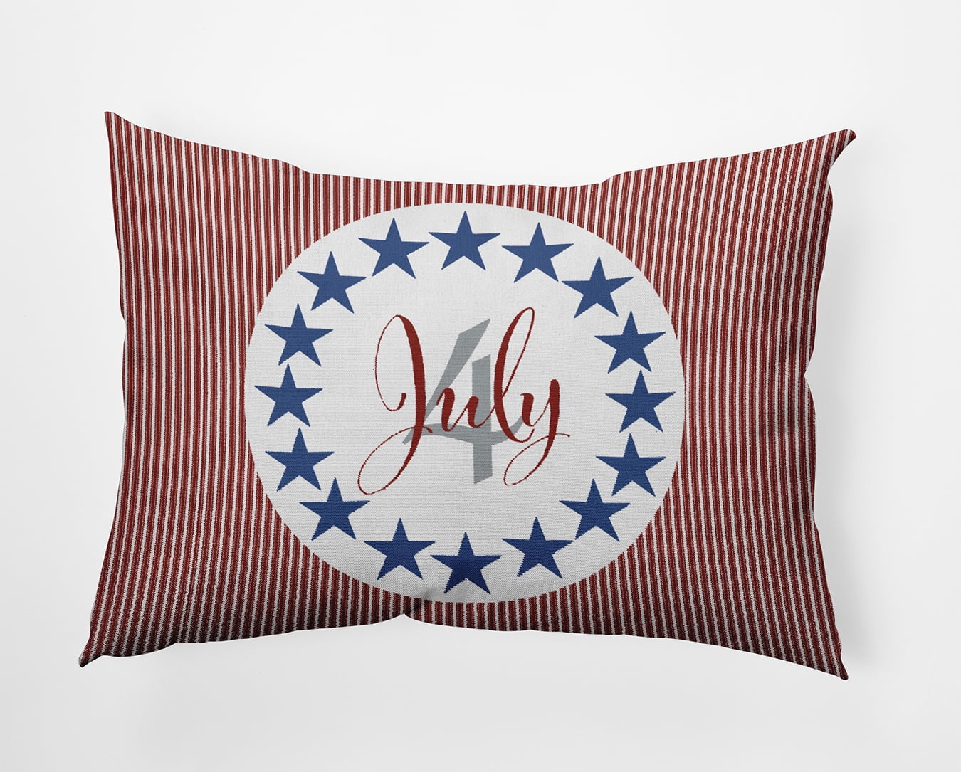 Simply Daisy 14" x 20" July Four Decorative Throw Pillow, White (1 count)
