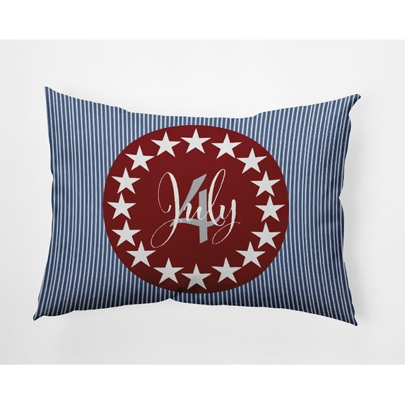 Simply Daisy 14" x 20" July Four Indoor/Outdoor Throw Pillow, Red (1 count)