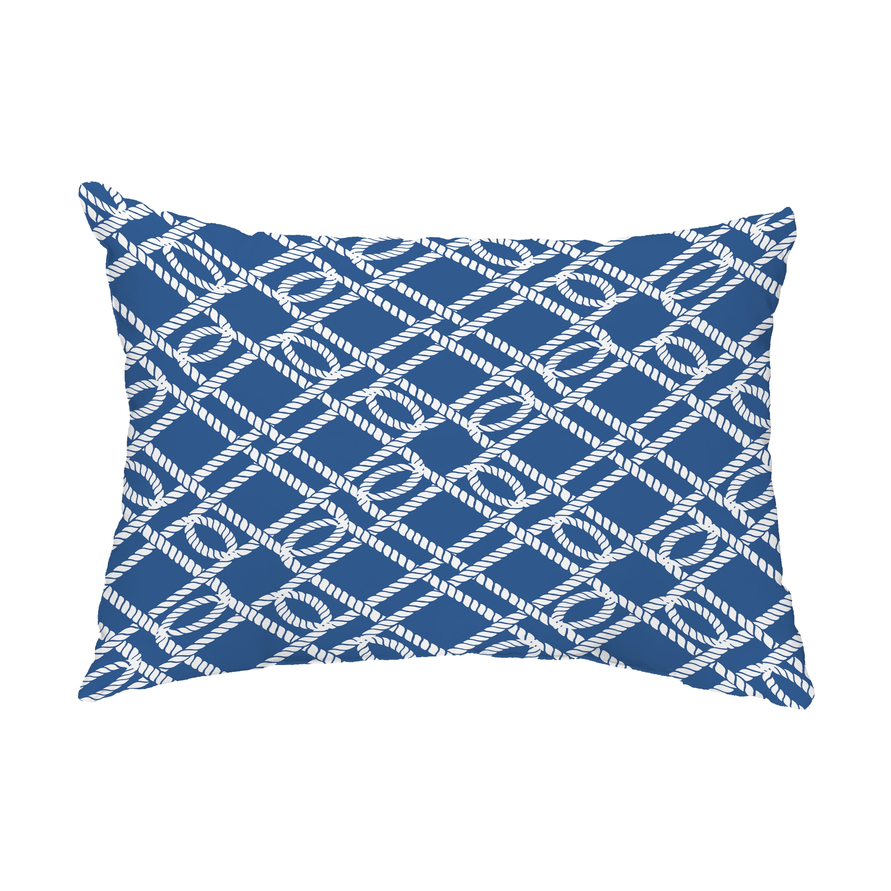 Simply Daisy, 14" x 20" Know the Ropes Blue Decorative Nautical Outdoor Pillow