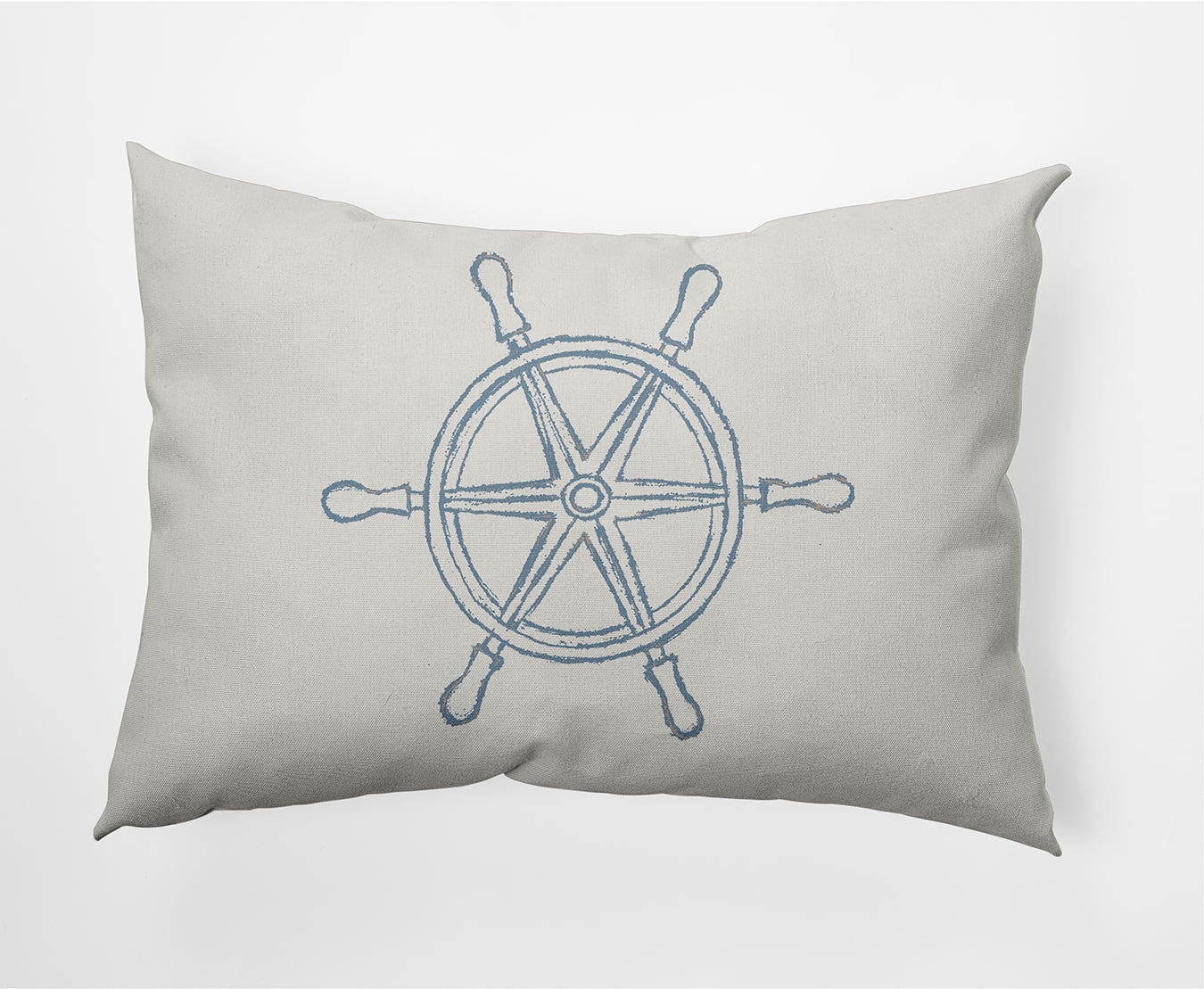 Simply Daisy 14" x 20" Large Ship Wheel Nautical Decorative Indoor Pillow