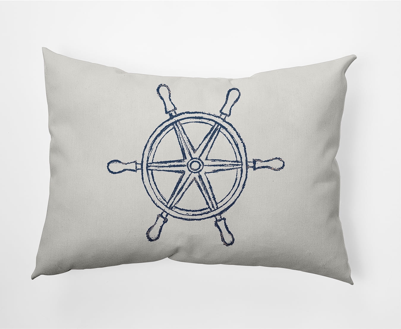 Simply Daisy 14" x 20" Large Ship Wheel Nautical Decorative Indoor Pillow