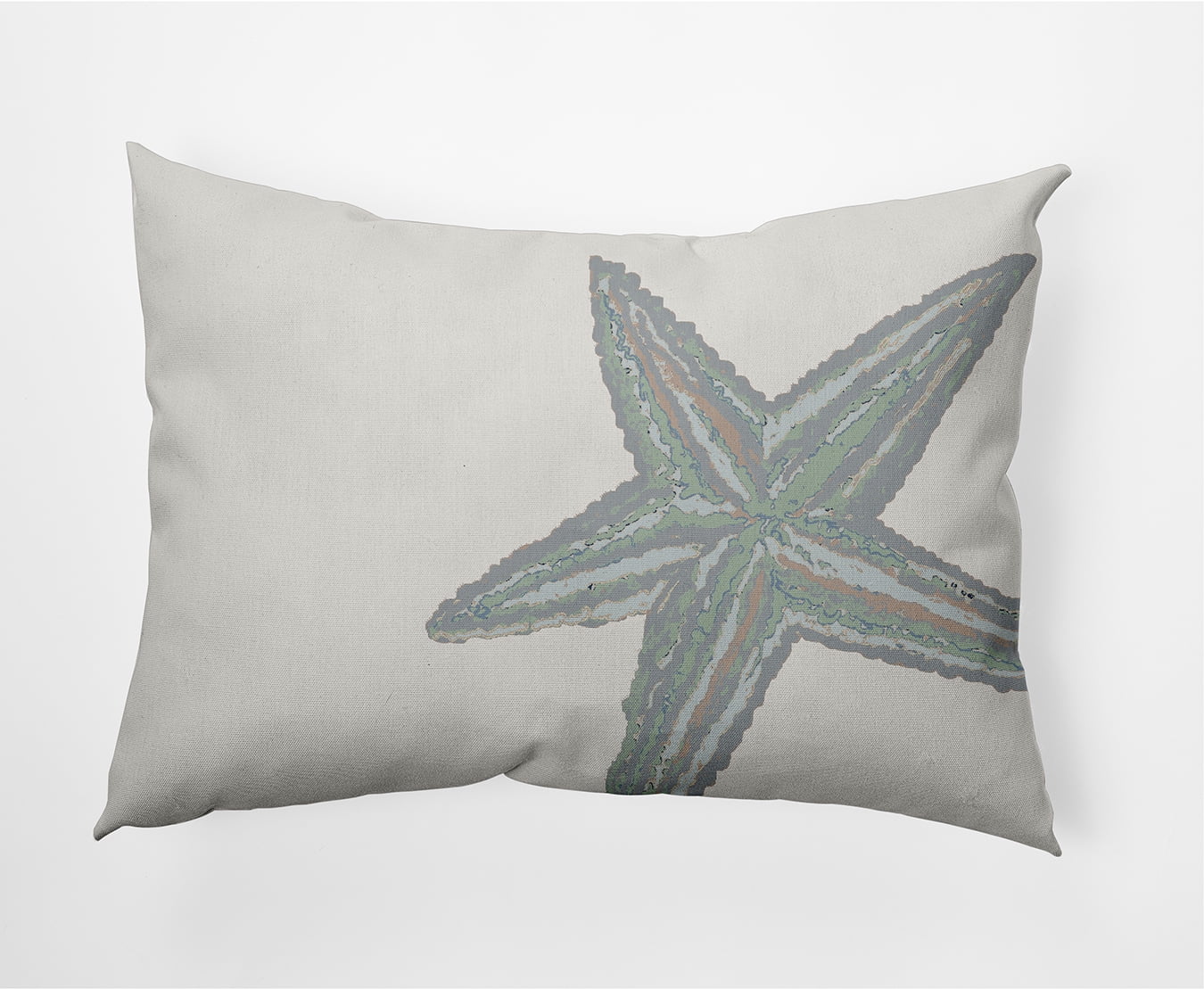 Simply Daisy 14" x 20" Large Starfish Nautical Decorative Indoor Pillow