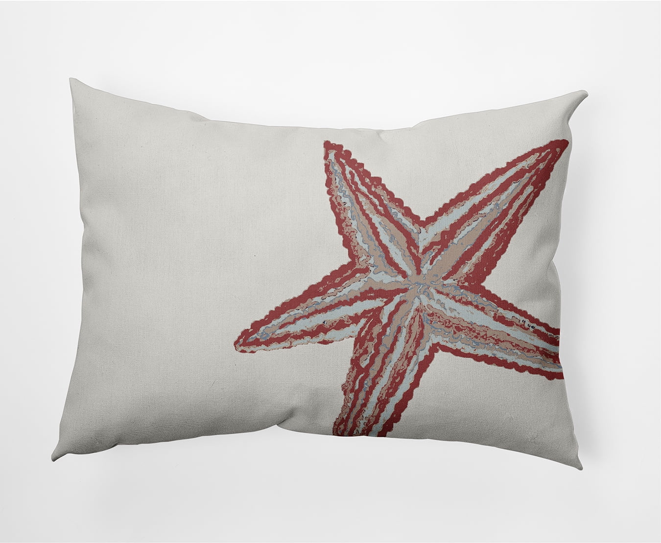 Simply Daisy 14" x 20" Large Starfish Nautical Indoor/Outdoor Throw Pillow