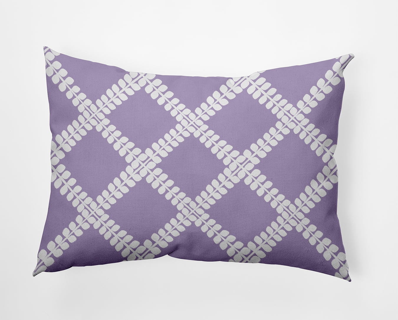 Simply Daisy 14" x 20" Leaf Plaid Decorative Throw Pillow, Lilac (1 count)