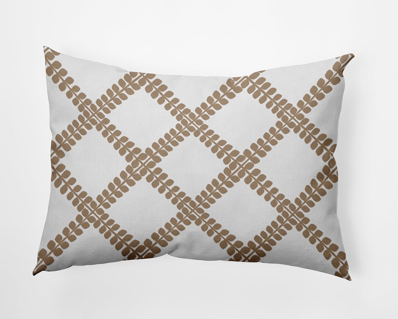 Simply Daisy 14" x 20" Leaf Plaid Decorative Throw Pillow, Taupe (1 count)