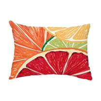 Simply Daisy, 14" x 20" Lemonade Orange Abstract Decorative Outdoor Pillow