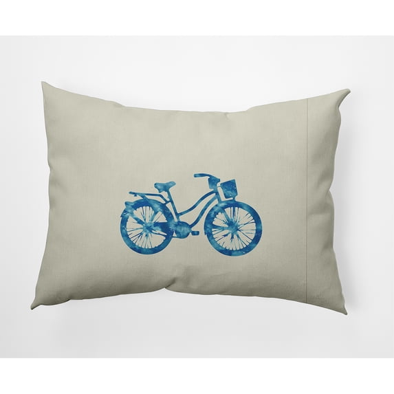 Simply Daisy, 14" x 20" Life Cycle Turquoise Decorative Abstract Outdoor Pillow