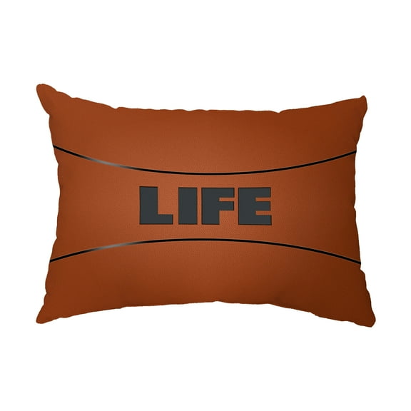 Simply Daisy, 14" x 20" Life Orange Decorative Word Outdoor Pillow