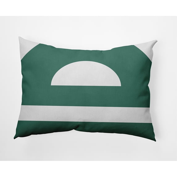 Simply Daisy, 14" x 20" Lock Green Decorative Geometric Outdoor Throw Pillow