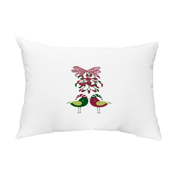 Simply Daisy, 14" x 20" Love Birds White Decorative Christmas Outdoor Pillow