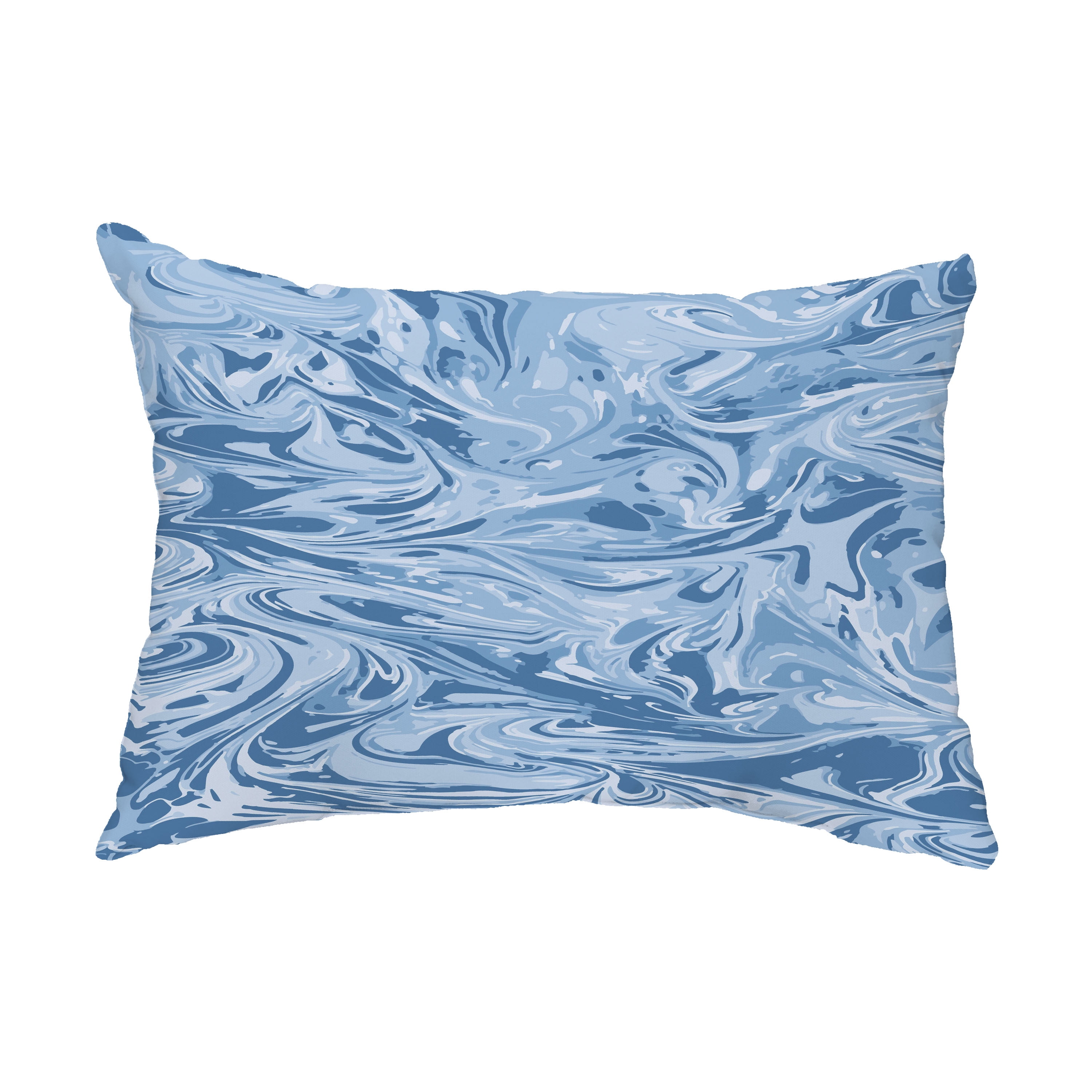 Simply Daisy, 14" x 20" M?lange Blue Decorative Abstract Outdoor Throw Pillow