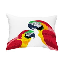 Simply Daisy, 14" x 20" Macaw Close Up Red Coastal Decorative Outdoor Pillow