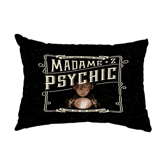 Simply Daisy, 14" x 20" Madame Psychic Cream Halloween Print Decorative Outdoor Throw Pillow