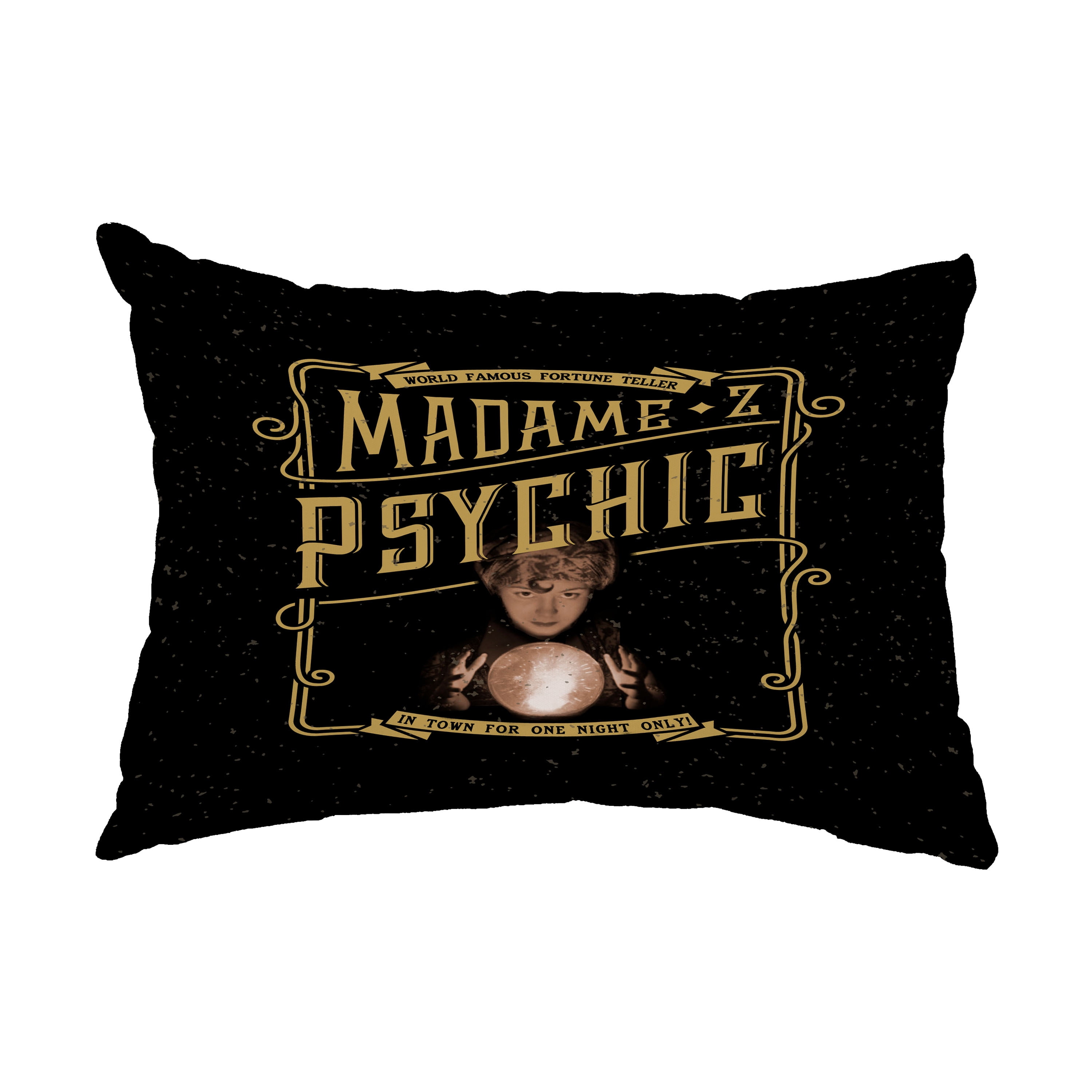 Simply Daisy, 14" x 20" Madame Psychic Gold/Yellow Halloween Print Decorative Outdoor Throw Pillow