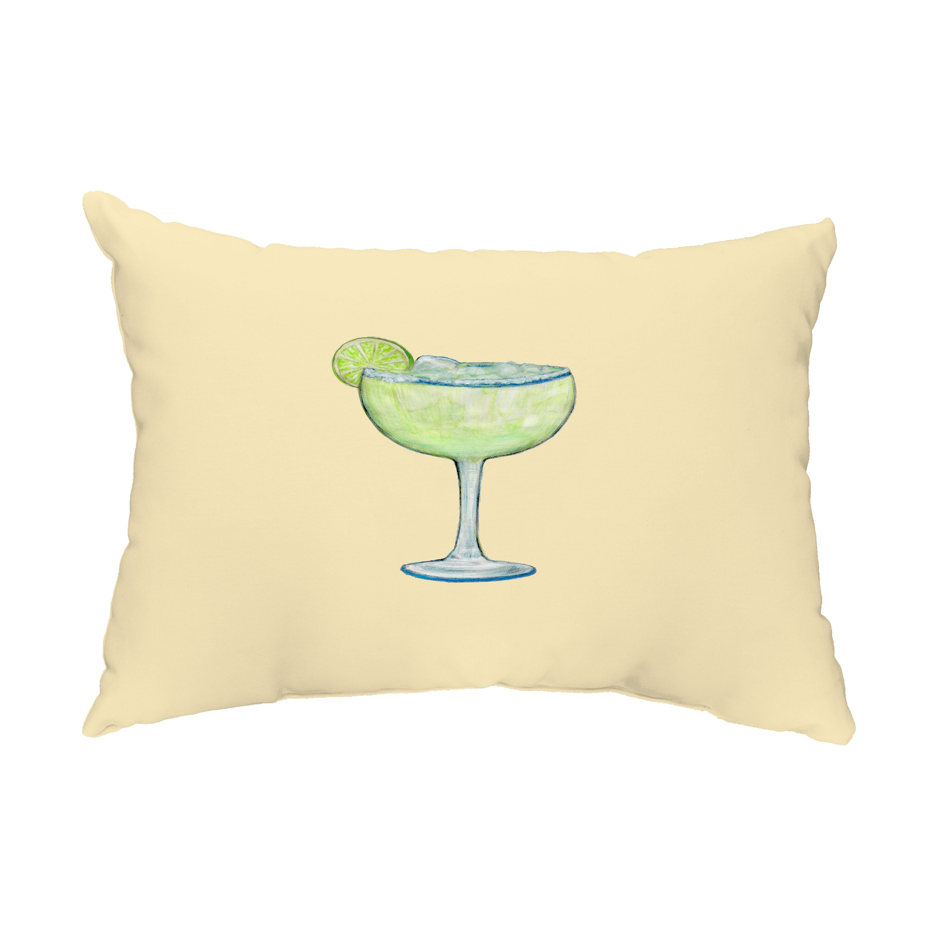 Simply Daisy, 14" x 20" Margarita Plain Yellow Abstract Decorative Outdoor Pillow