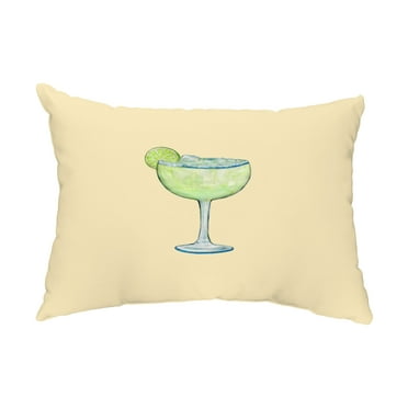 Simply Daisy, 14" x 20" Margarita Plain Yellow Abstract Decorative Outdoor Pillow
