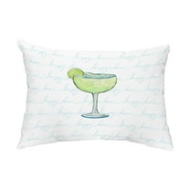 Simply Daisy, 14" x 20" Margarita Text Fade Happy Hour Pale Blue Abstract Decorative Outdoor Pillow