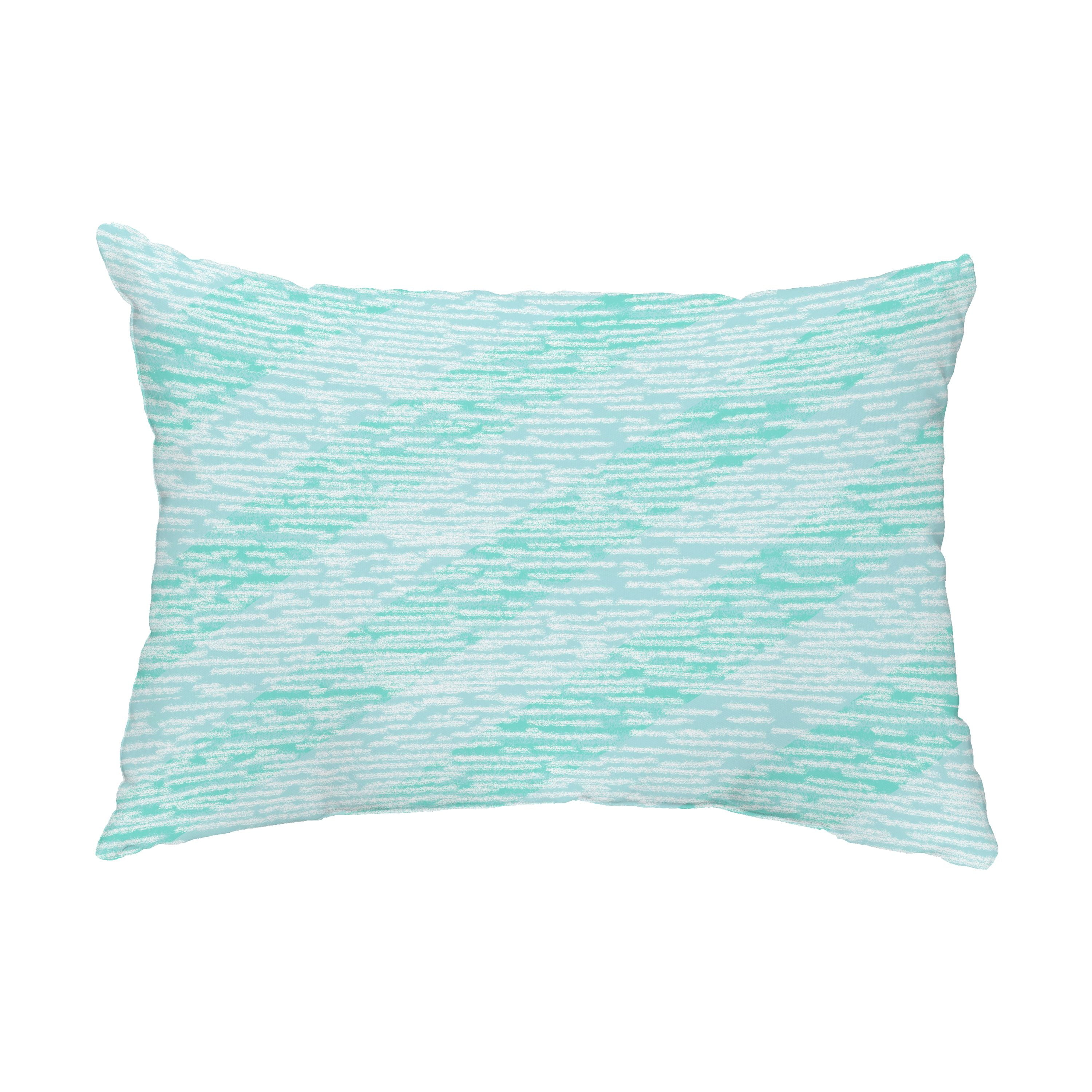 Simply Daisy, 14" x 20" Marled Knit Stripe Aqua Decorative Abstract Outdoor Throw Pillow
