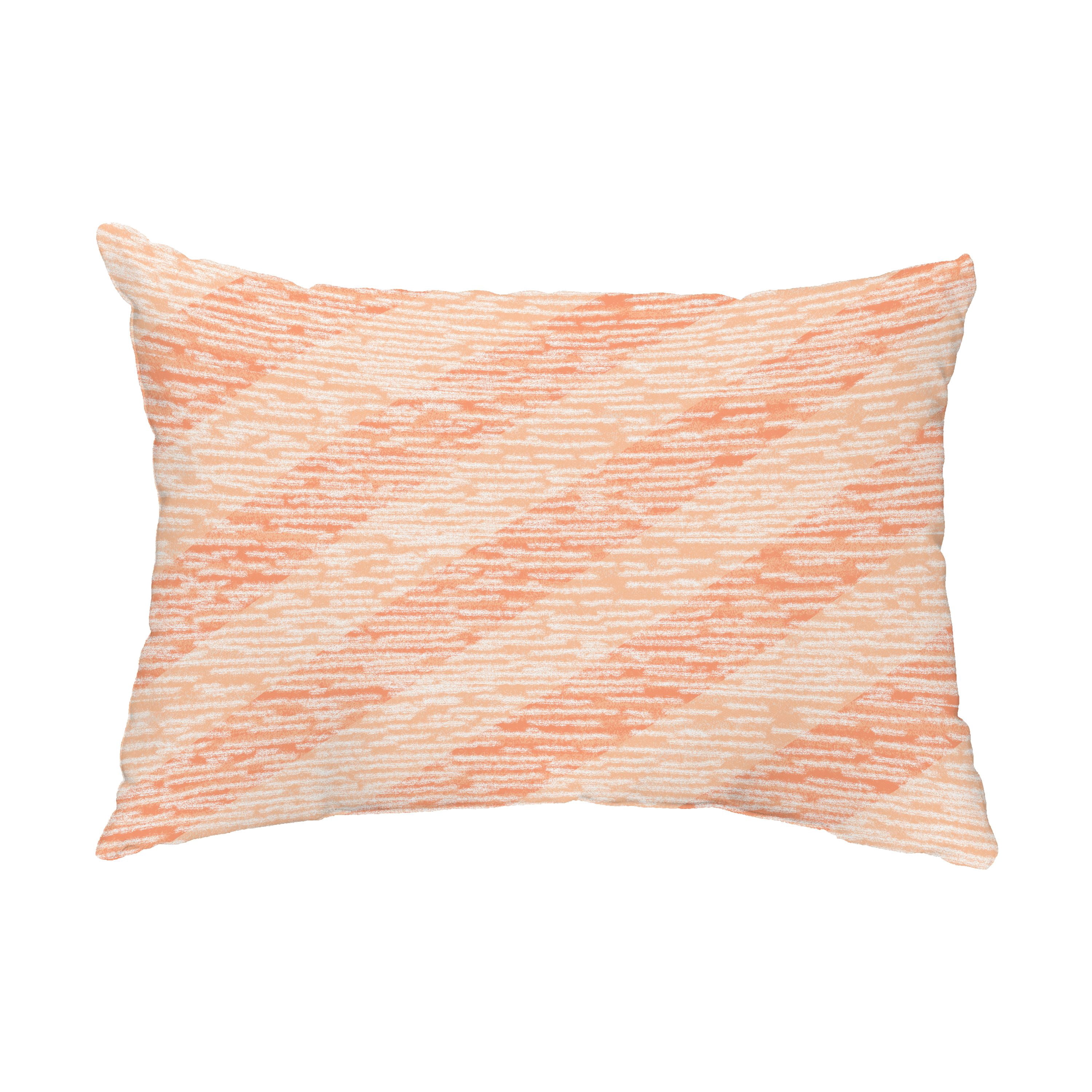 Simply Daisy, 14" x 20" Marled Knit Stripe Coral Decorative Abstract Outdoor Throw Pillow