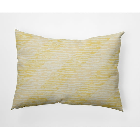 Simply Daisy, 14" x 20" Marled Knit Stripe Yellow Decorative Abstract Outdoor Throw Pillow