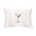 thumbnail image 1 of Simply Daisy, 14" x 20" Martini Glass Text Fade Coral Abstract Decorative Outdoor Pillow, Coral, 1 of 1
