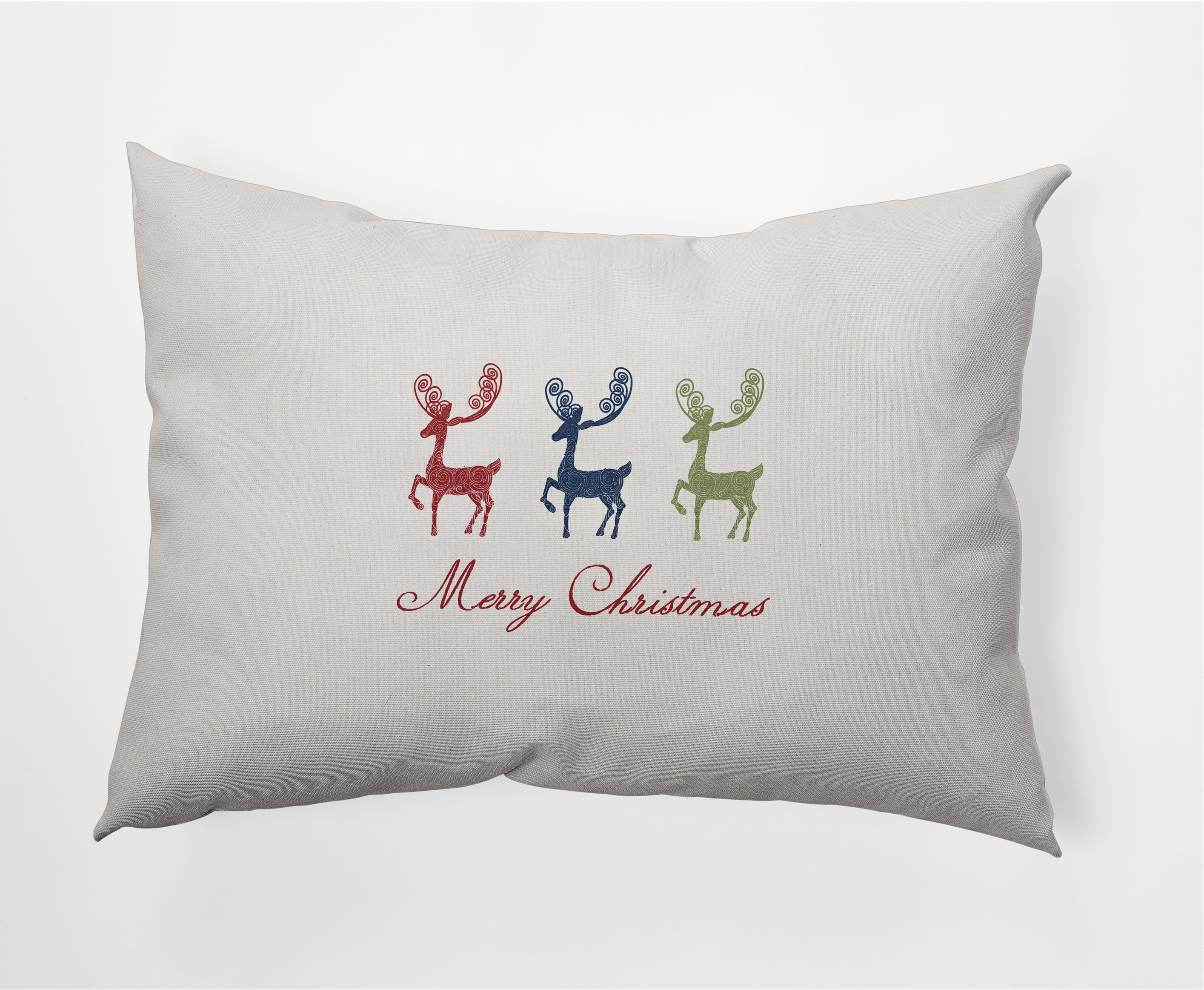 Simply Daisy 14" x 20" Merry Christmas Reindeer Decorative Throw Pillow