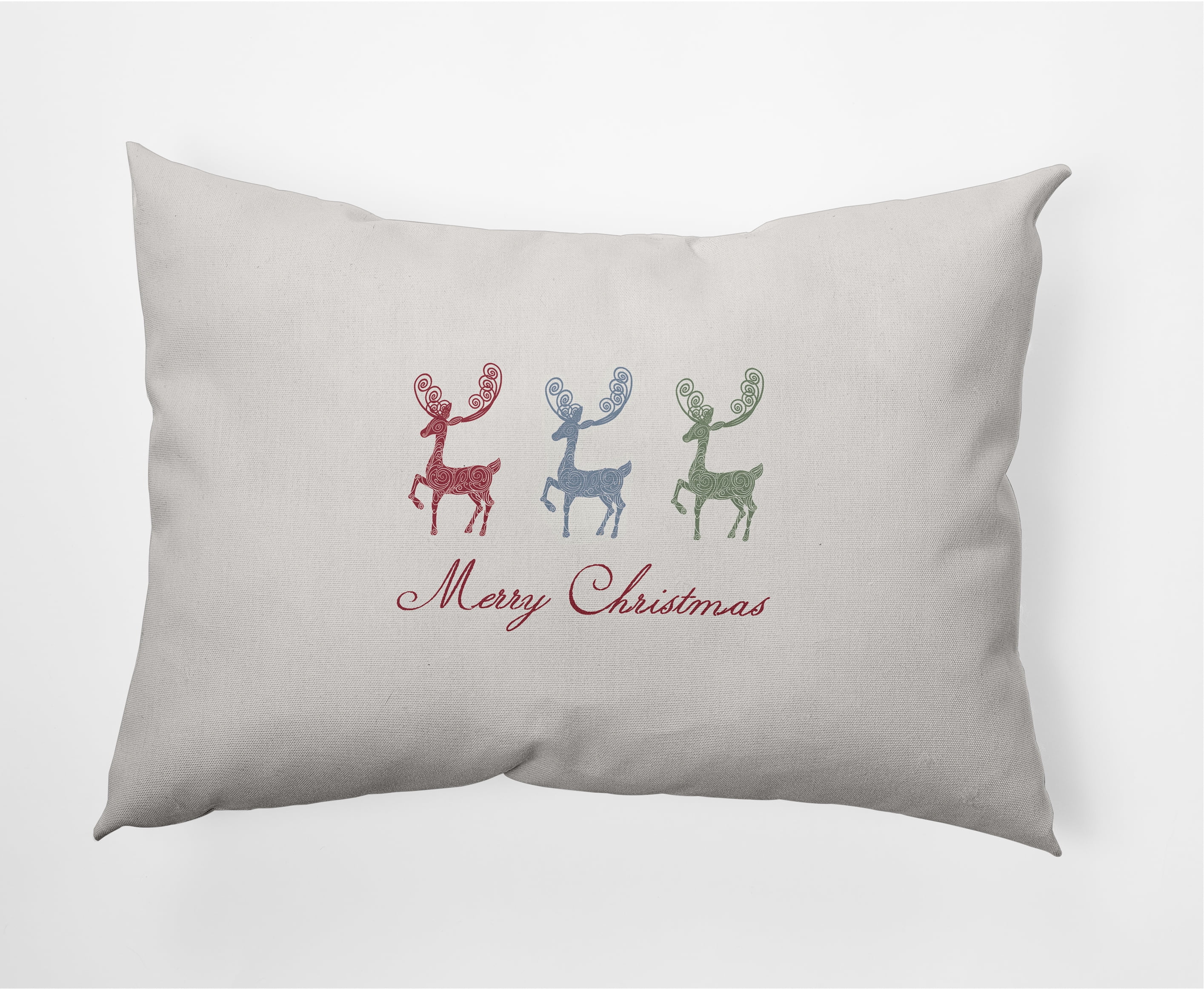 Simply Daisy 14" x 20" Merry Christmas Reindeer Decorative Throw Pillow