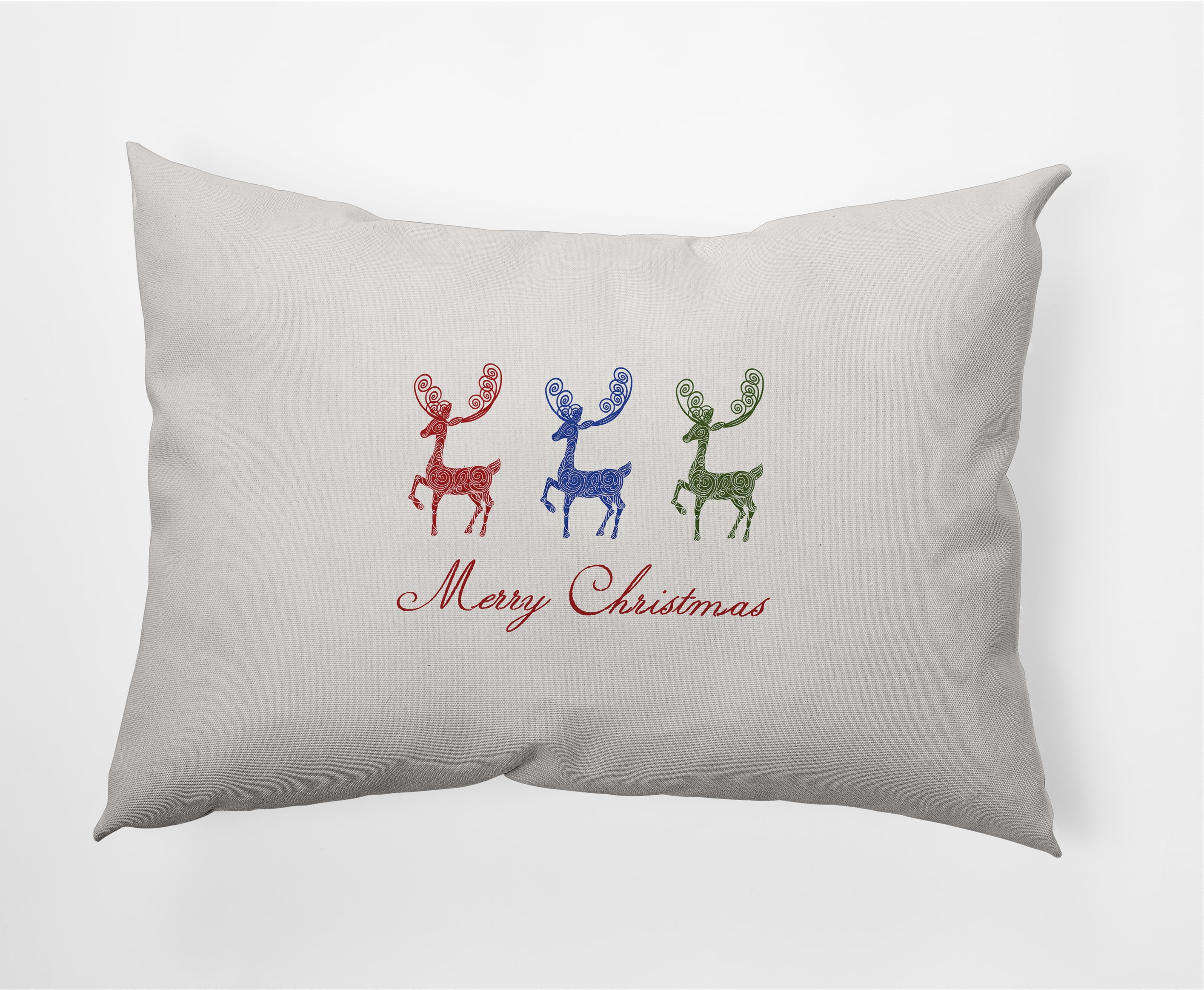 Simply Daisy 14" x 20" Merry Christmas Reindeer Outdoor Throw Pillow