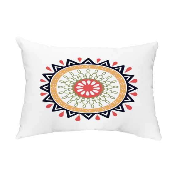 Simply Daisy, 14" x 20" Mod Navy Blue Decorative Abstract Outdoor Throw Pillow