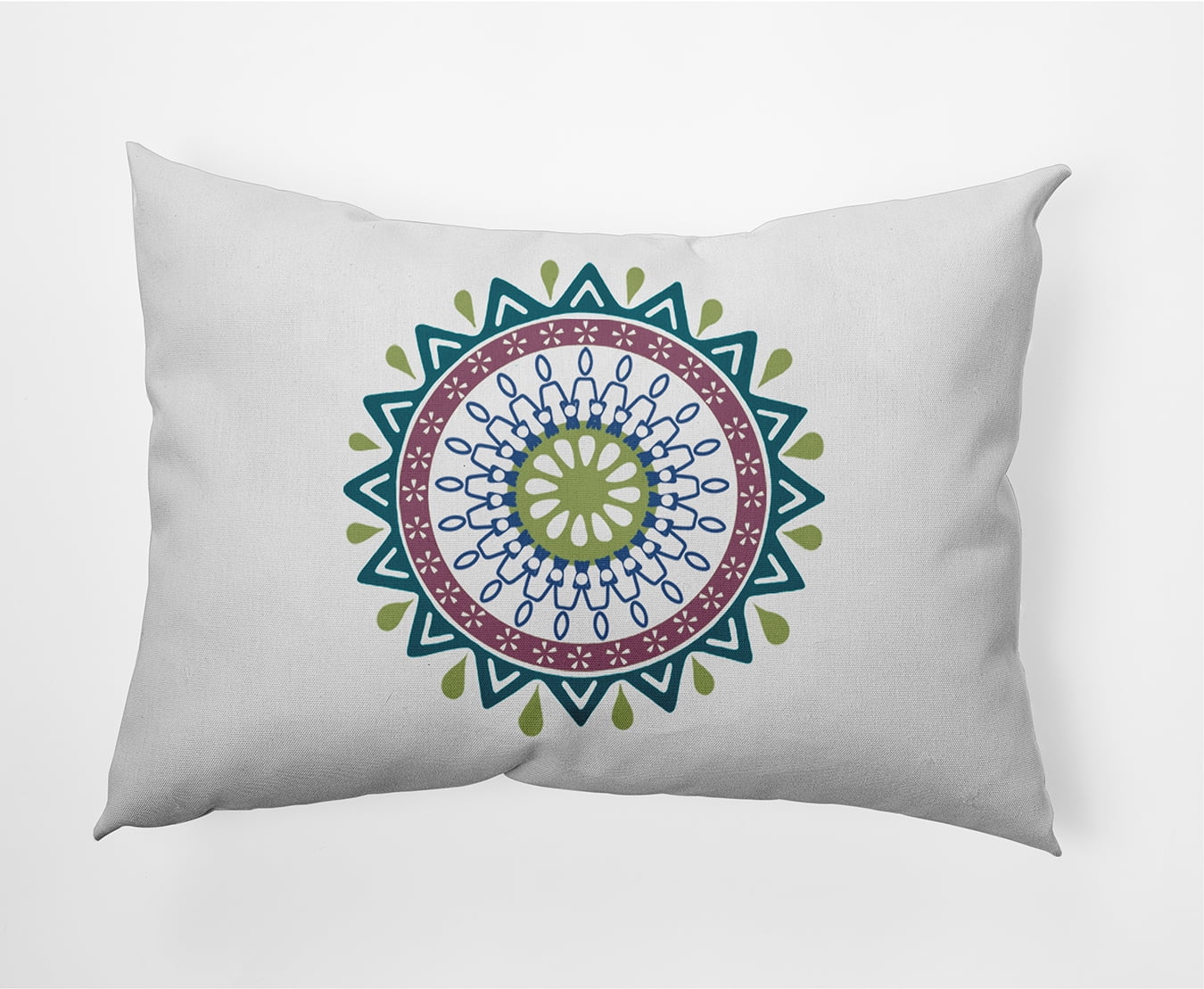 Simply Daisy, 14" x 20" Mod Teal Decorative Abstract Outdoor Throw Pillow