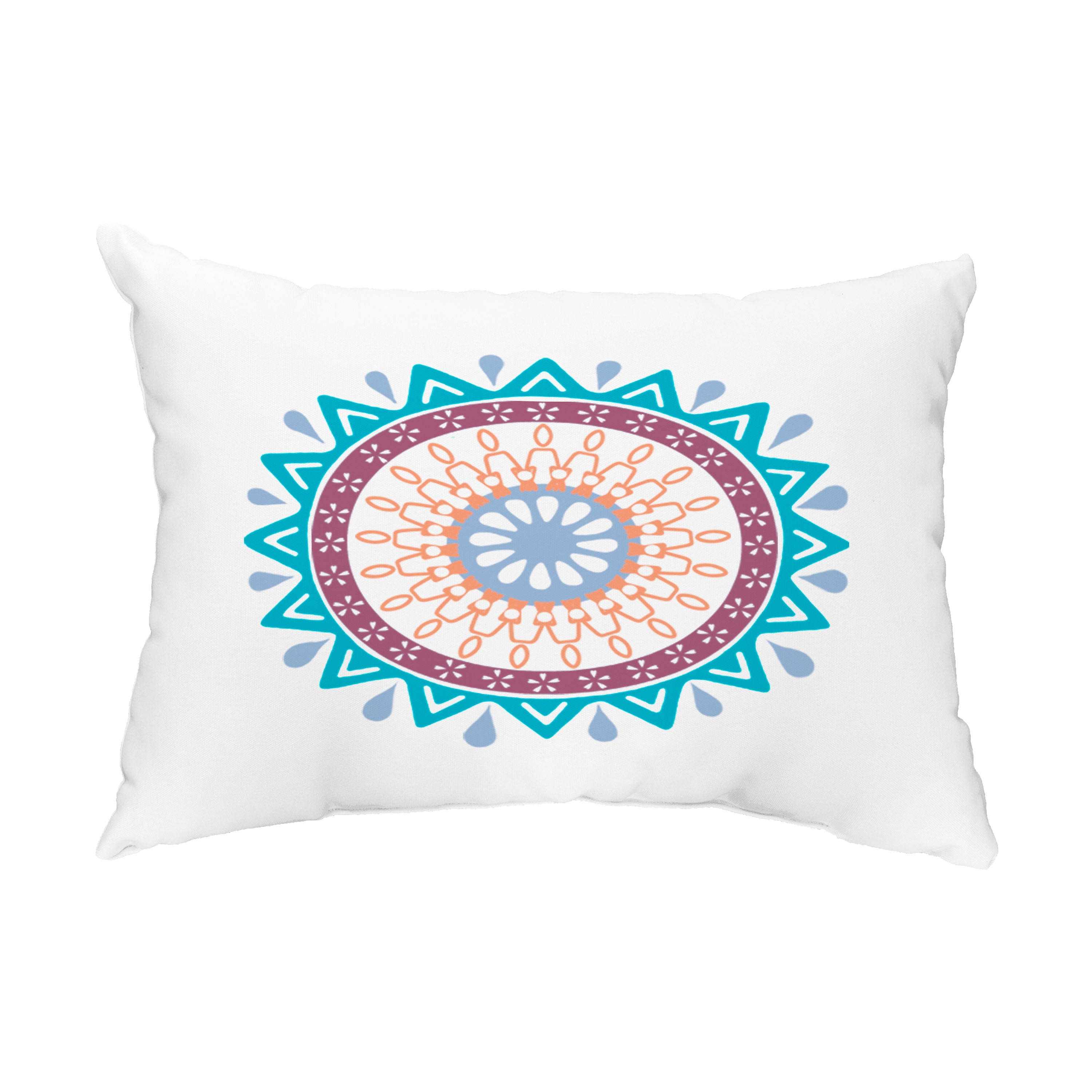 Simply Daisy, 14" x 20" Mod Turquoise Decorative Abstract Outdoor Throw Pillow