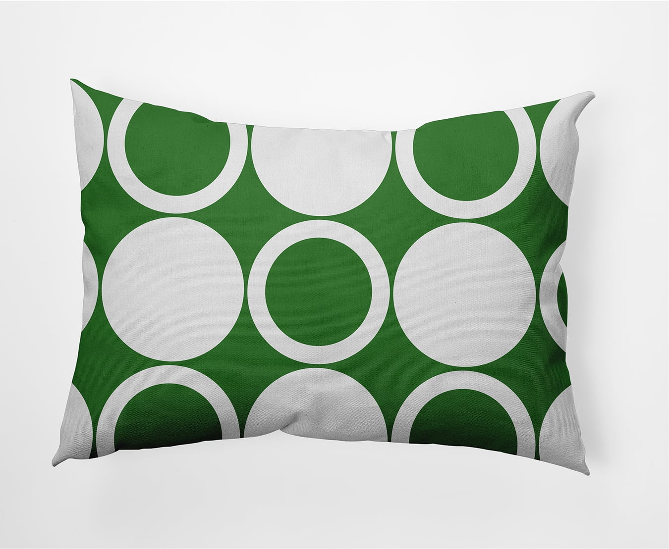 Simply Daisy, 14" x 20" ModCircles Green Abstract Decorative Outdoor Pillow