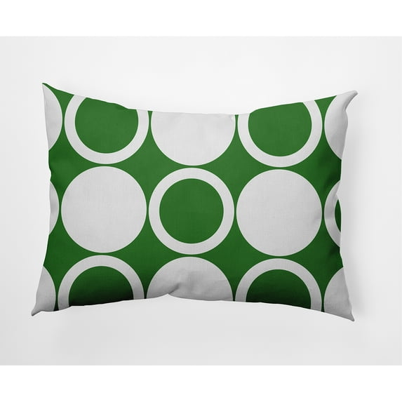Simply Daisy, 14" x 20" ModCircles Green Abstract Decorative Outdoor Pillow
