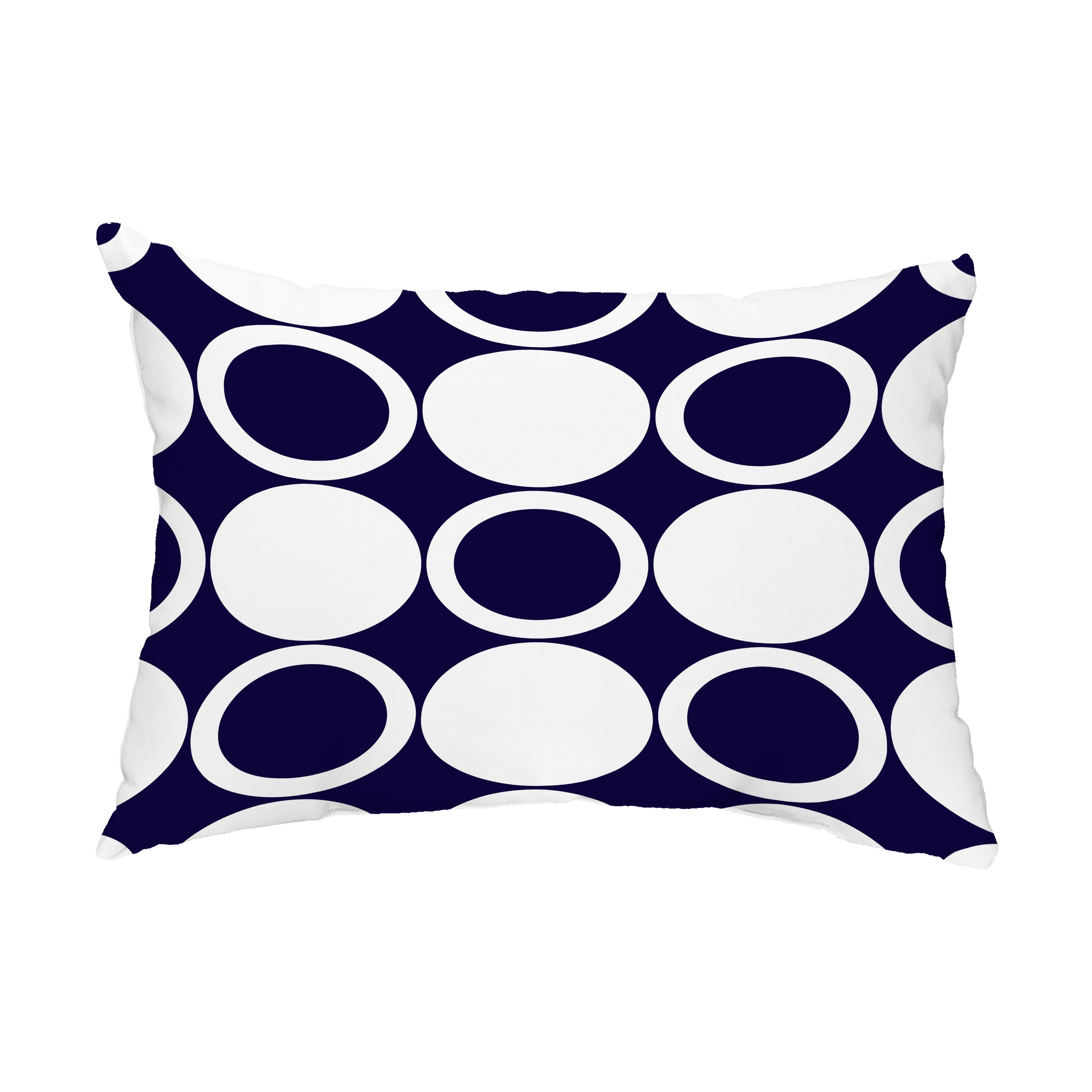 Simply Daisy, 14" x 20" ModCircles Navy Blue Abstract Decorative Outdoor Pillow