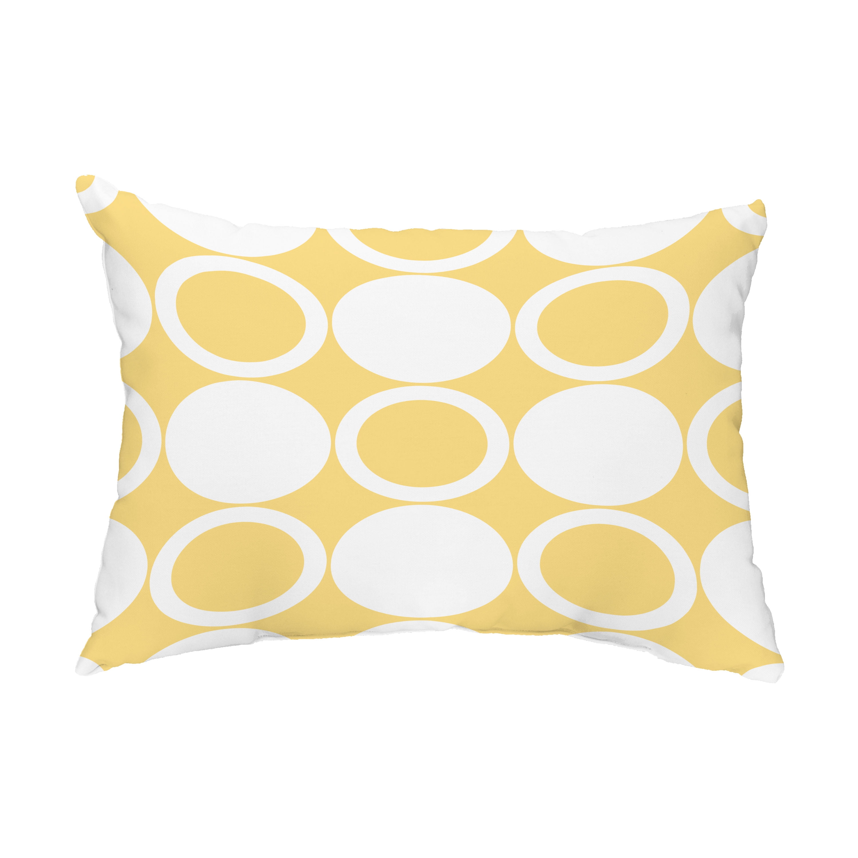 Simply Daisy, 14" x 20" ModCircles Yellow Abstract Decorative Outdoor Pillow