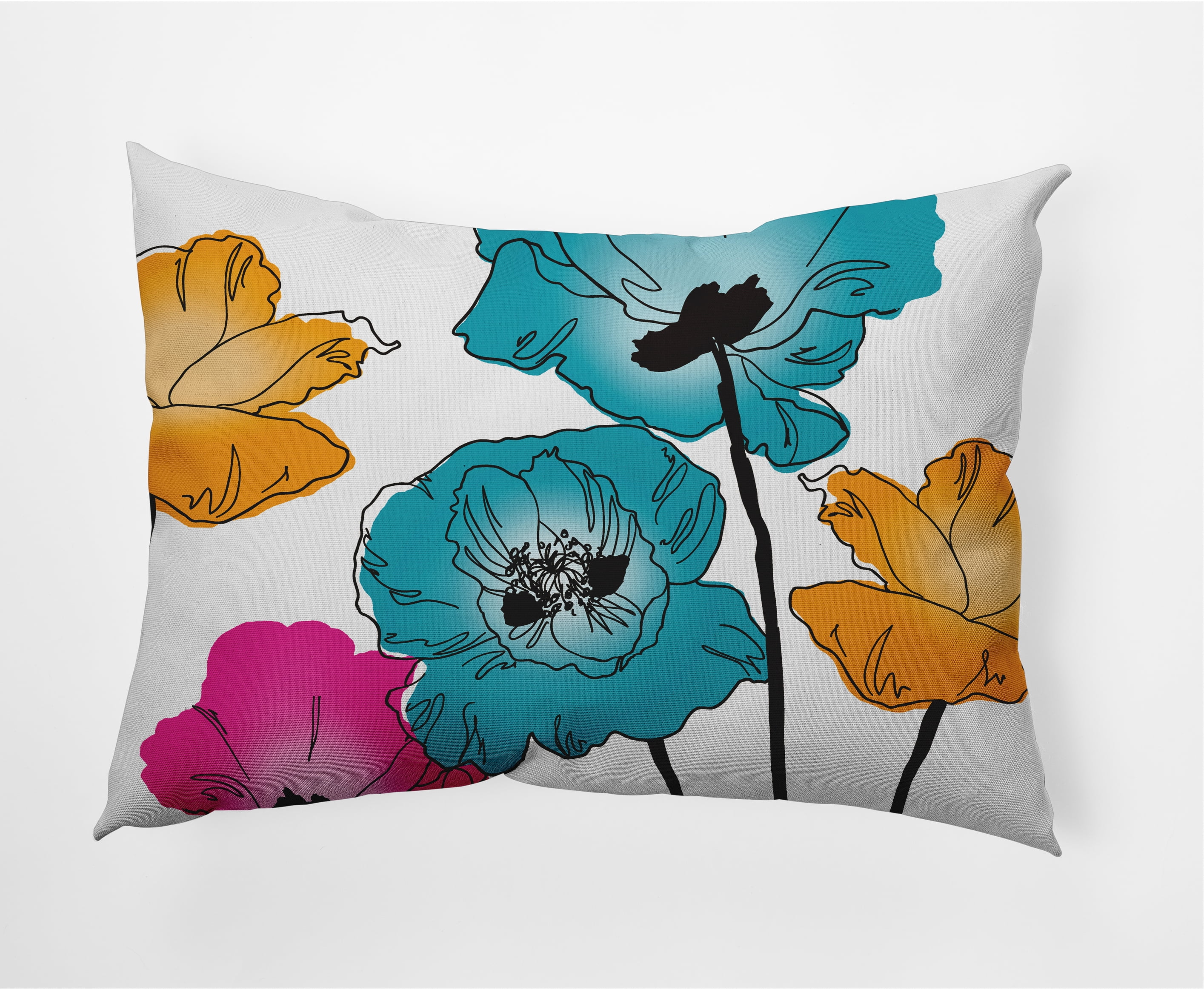 Simply Daisy 14" x 20" Modern, Contemporary Blue Polyester Decorative Lumbar Pillow