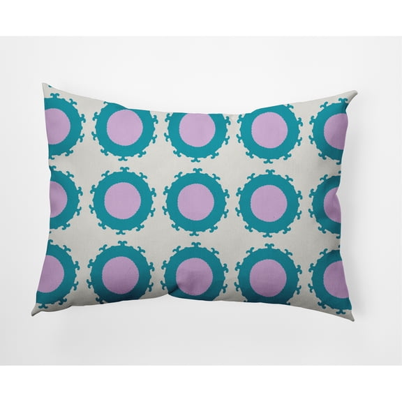 Simply Daisy 14" x 20" Modern, Contemporary Purple Polyester Decorative Lumbar Pillow