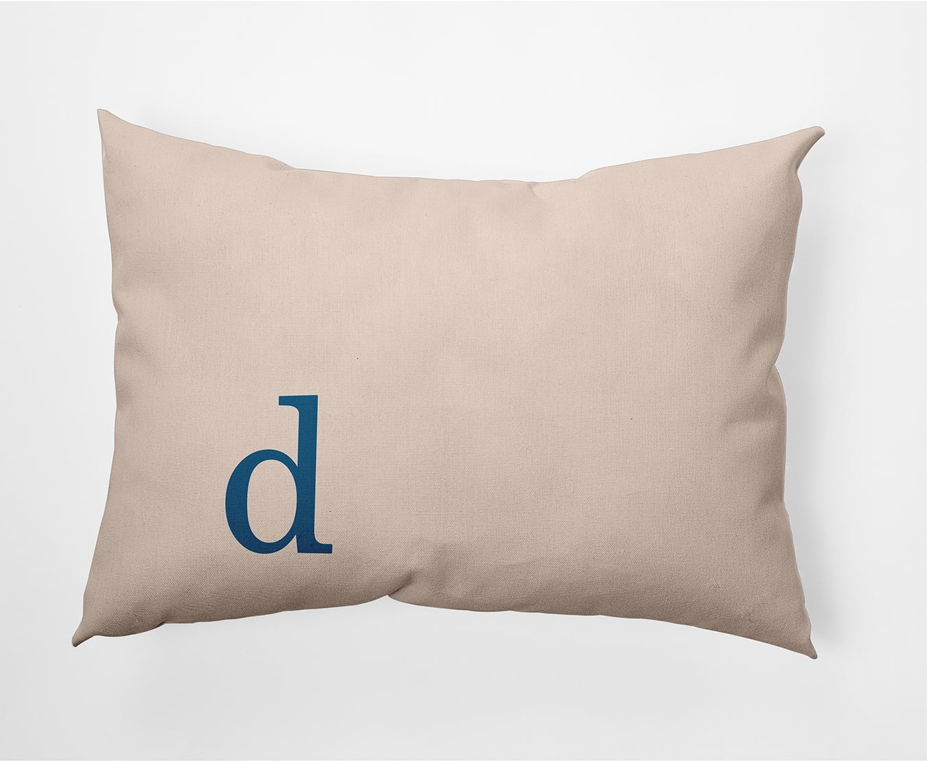 Simply Daisy 14" x 20" Modern Monogram Decorative Throw Pillow, Autumn Blue