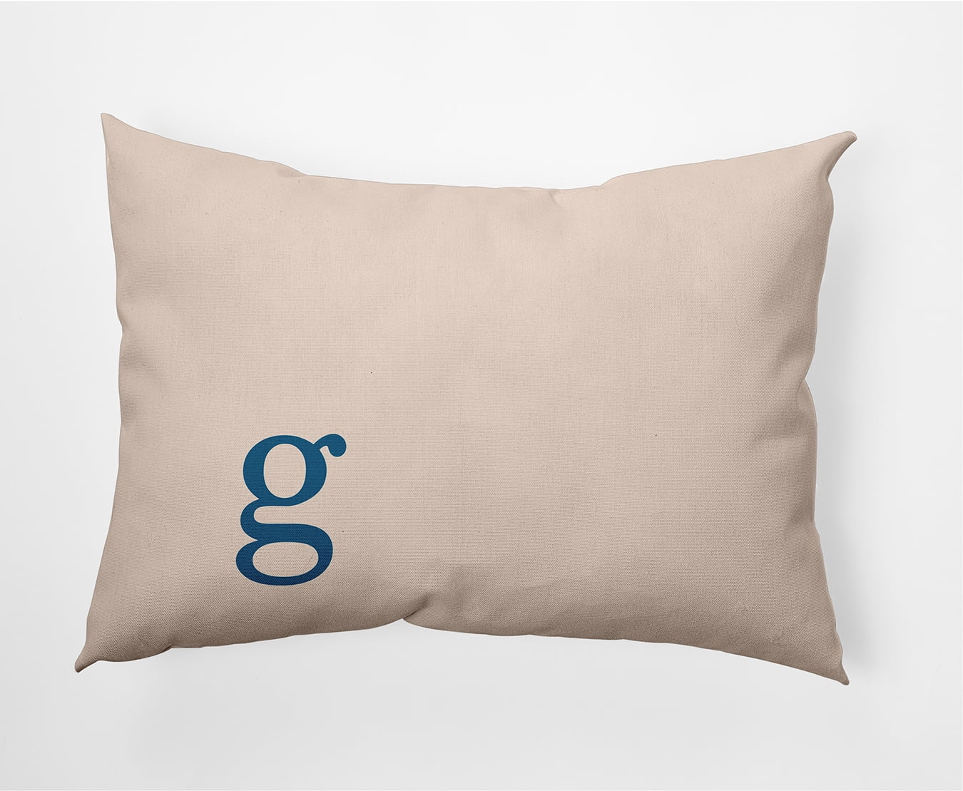 Simply Daisy 14" x 20" Modern Monogram Decorative Throw Pillow, Autumn Blue