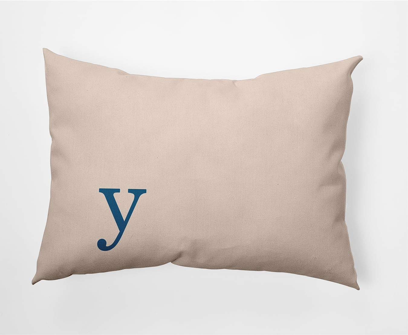 Simply Daisy 14" x 20" Modern Monogram Decorative Throw Pillow, Autumn Blue