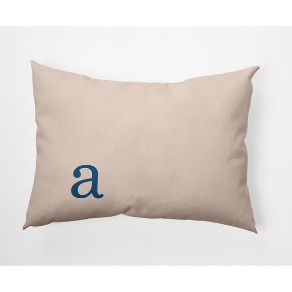 Simply Daisy 14" x 20" Modern Monogram Decorative Throw Pillow, Autumn Blue